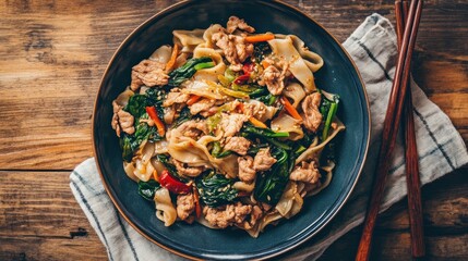 Delicious Pad See Ew with Pork and Vegetables