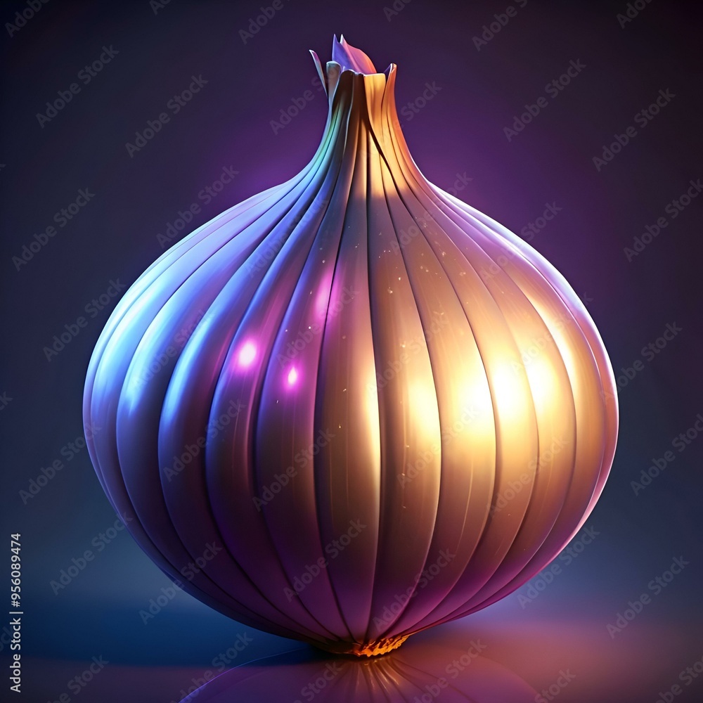 Aufkleber a shiny. iridescent onion with a vibrant glow. perfect for adding a touch of whimsy and intrigue to 