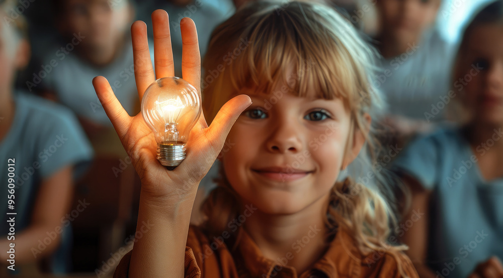 Poster children in a classroom eagerly learning, symbolizing the power of education. generative ai.