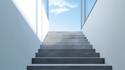 Fototapeta premium Staircase Leading to a Bright and Open Sky