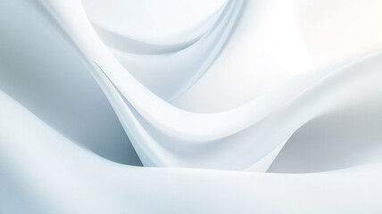 Fototapeta premium Soft white curves gracefully intertwine in an abstract illustration of flowing fabric