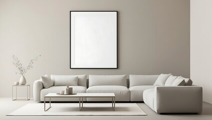 Elegant Poster Frame Mockup in a Stylish Home Interior, Great for Displaying Posters, Art Prints, or Illustrations