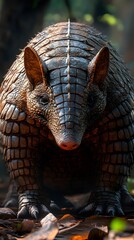 High-Resolution Close-Up of an Armadillo Capturing Every Intricate Detail in Realistic Quality photo