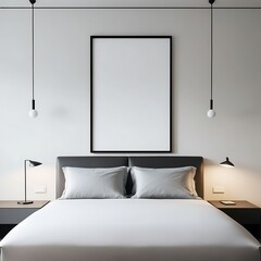 Classic Poster Frame Mockup with a Homey Interior Vibe, Great for Showcasing Your Artwork, Prints, or Illustrations in a Real Setting