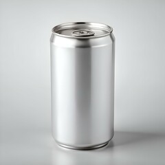 A clean. isolated mockup of a silver aluminum beverage can. perfect for showcasing your brand's design.
