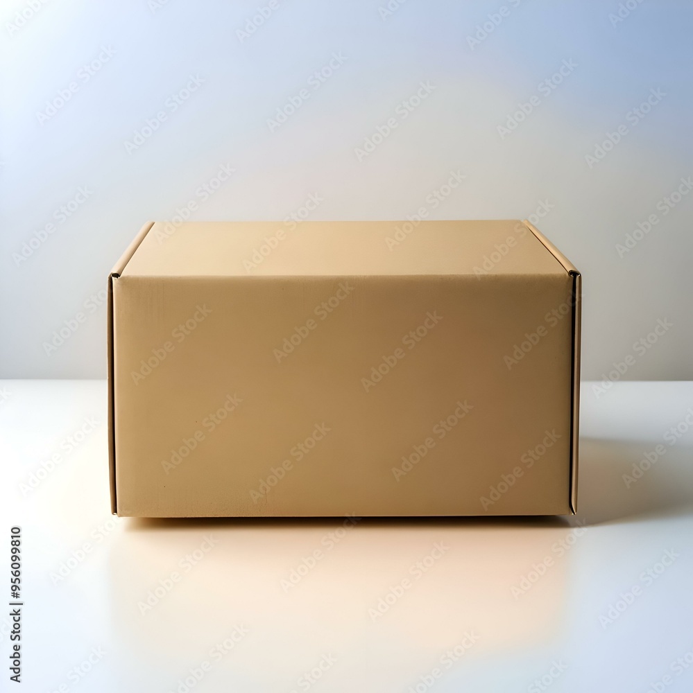 Poster a simple yet versatile cardboard box. perfect for showcasing your products or creating a minimalist 