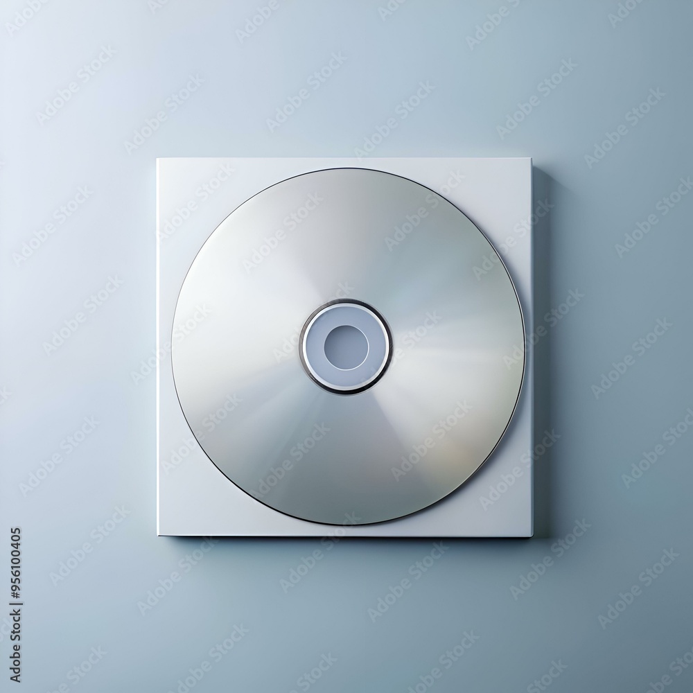 Poster a clean and simple image of a blank cd in a white case. perfect for showcasing your digital content 