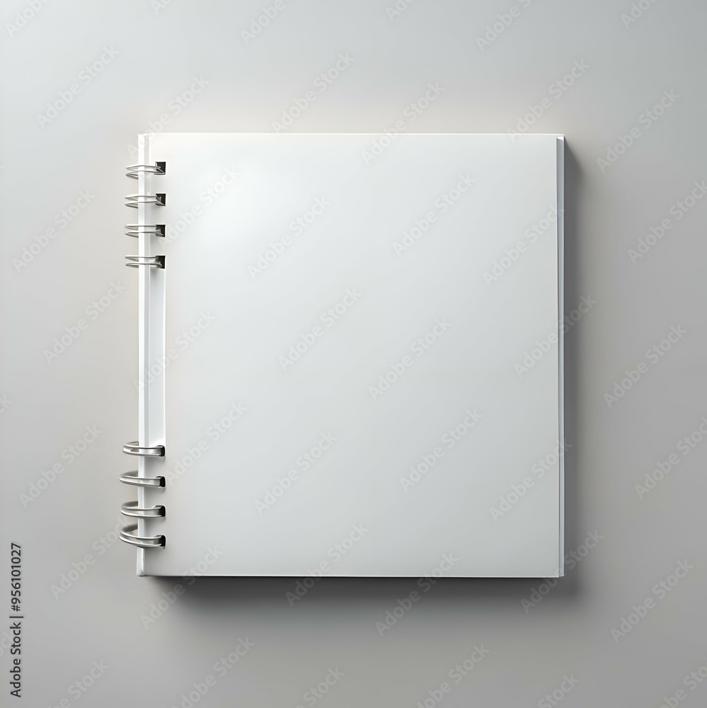 Poster clean and minimal mockup of a white spiral bound notebook. perfect for showcasing your designs or br