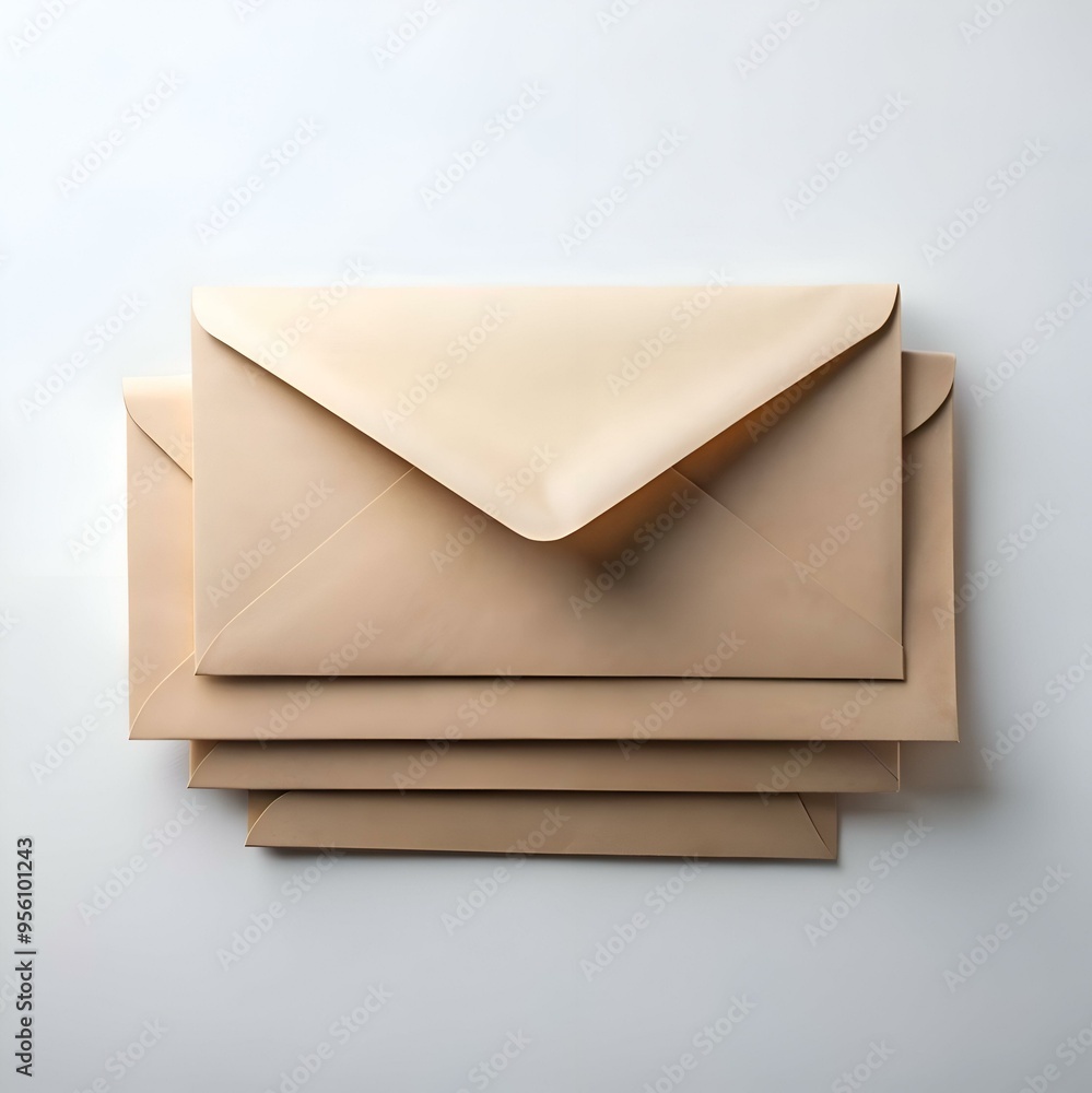 Poster a stack of four brown envelopes. ready to be filled with important messages.