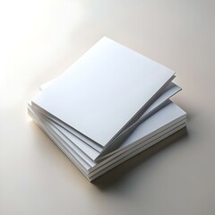 A clean and professional stack of blank brochures. perfect for showcasing your brand or design.