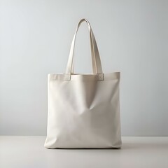A crisp white tote bag with sturdy handles. ready for your design or logo.