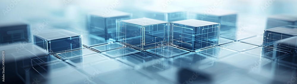 Poster abstract 3d wireframe structure of a website layout, futuristic web development visualization, digit