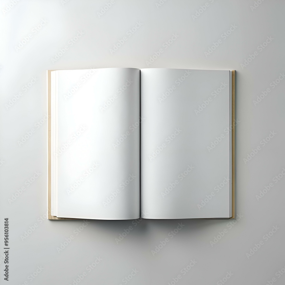 Poster blank open book with a white background. perfect for showcasing your own text or design.