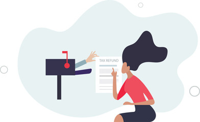 Tax refund or rebate credit concept.flat design with people.