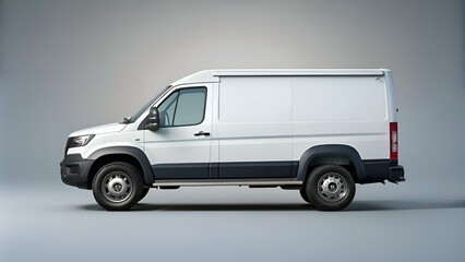 Clean. modern van mockup with blank white side panels. perfect for showcasing your vehicle wrap designs! Easily add your graphics for a realistic and professional presentation.