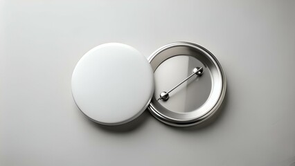 Blank button badge mockup isolated on white background.