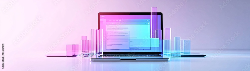 Poster laptop displaying a content management system (cms) interface, website backend design, seamless cont