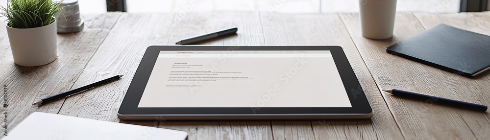 Poster digital sketch of a website layout on a tablet, creative design process, user-centered design approa