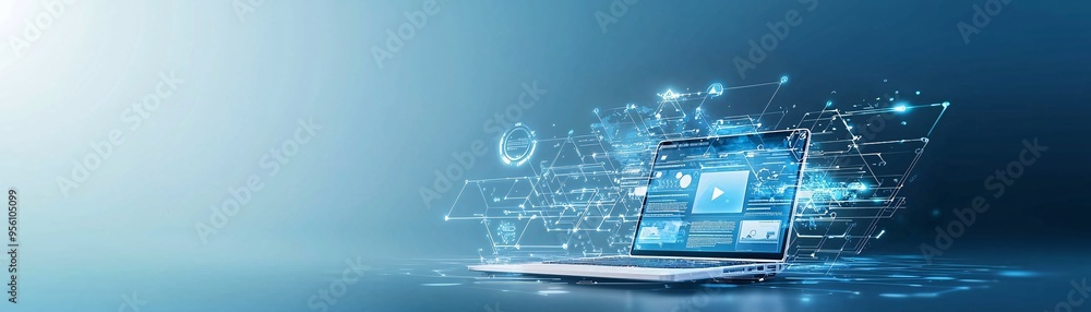 Poster user accessing a website s backend with a dashboard full of analytics, data-driven web management, u