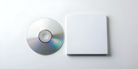 A clean. modern image of a CD and blank cover. perfect for showcasing your website designs.
