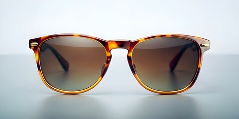 Classic tortoise shell sunglasses with a golden accent.