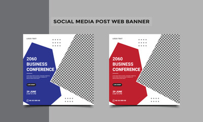 Business conference social media post banner design.