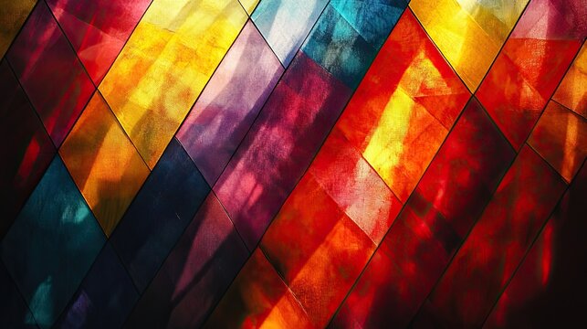 40. Imagine a canvas awash with a plethora of vivid, contrasting hues, which merge to create an intricate interplay of light and shadow.