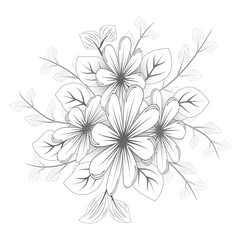 Doodle  flower design for coloring book