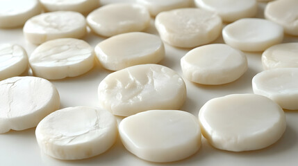 White Round Scallop Shells Close Up Macro Photography
