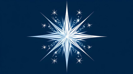 Abstract Blue Starburst Design with Twinkling Stars