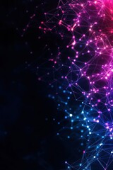 Abstract digital background with colorful connected nodes, creating a vibrant and futuristic look for technology presentations.