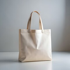 A blank canvas tote bag. perfect for showcasing your logo or design.