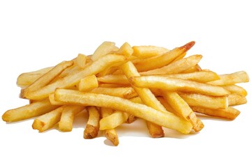 French fries isolated on white background.