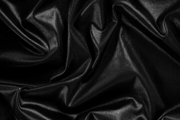 Background black silk fabric luxury abstract textile smooth shadow gradient cloth gray banner product friday presentation, canvas material template decoration dark elegance textile fashion sale.