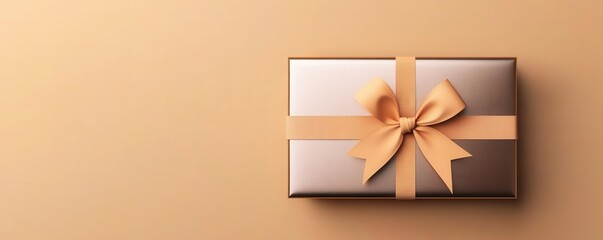 Gift voucher with a sleek metallic design and bold typography, modern luxury, 3D illustration