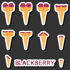 Big colorful set different forms natural dessert ice cream of consisting various ingredients