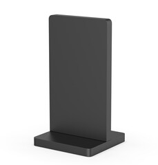 QR code scan blank stand 3d render illustration template.