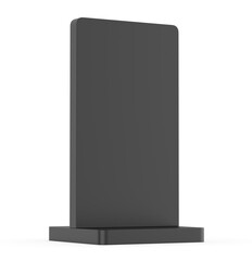 QR code scan blank stand 3d render illustration template.