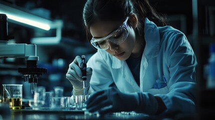Scientist analyzing chemical compounds in a laboratory