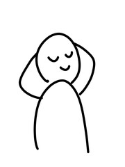 のんびりする人のゆるいイラスト