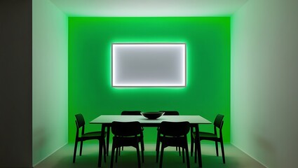 Frame Poster Mockup in a Professional Office Space, Perfect for Highlighting Your Business Posters, Art Prints, or Digital Designs with a Modern Touch