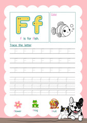 Start learning letters A-Z and simple words. Have fun learning English. Worksheet.