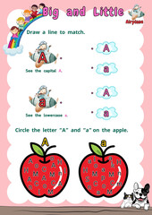 Start learning letters A-Z and simple words. Have fun learning English. Worksheet.