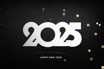 Happy new year 2025 text design. Greeting card.