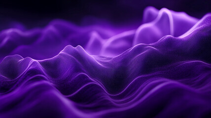 Obraz premium Flowing waves of purple fabric undulating softly in a serene abstract setting