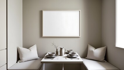 Elegant frame mockup with a blank space for your artwork or photo, set against a minimalist background, perfect for showcasing designs.