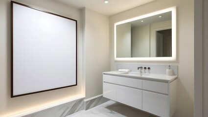 Elegant frame mockup with a blank space for your artwork or photo, set against a minimalist background, perfect for showcasing designs.