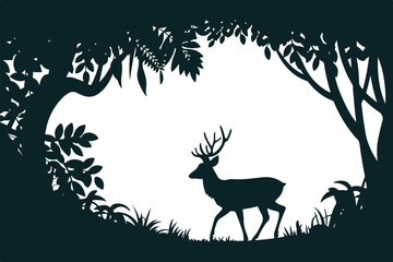 Deer Silhouette Bundle in Vector Clip Art Style