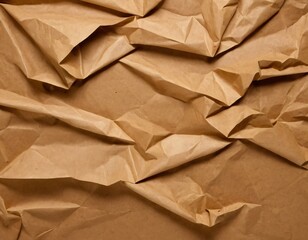 Obraz premium Craft crumpled paper, cardboard background. Brown craft sheet texture, torn antique page, wallpaper or parchment abstract design, Horizontal rough carton. Ai generated images