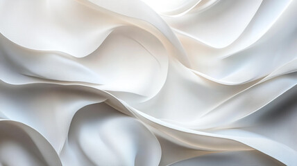 Fototapeta premium Softly draped white fabric creating elegant waves in natural light